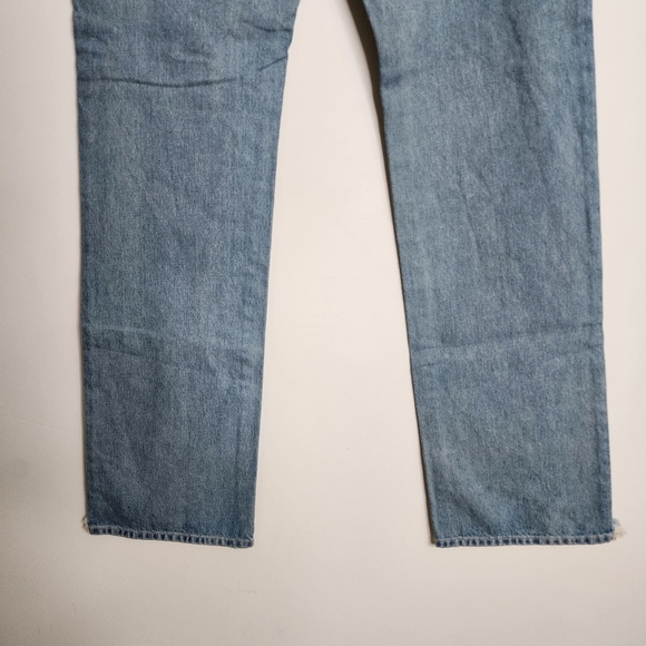 Veronica Beard Dylan Full Length High-rise Straight Step Hem Blue Jeans Size 28 - Picture 10 of 14